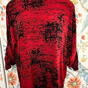 Chico's Striking Red and Black Top